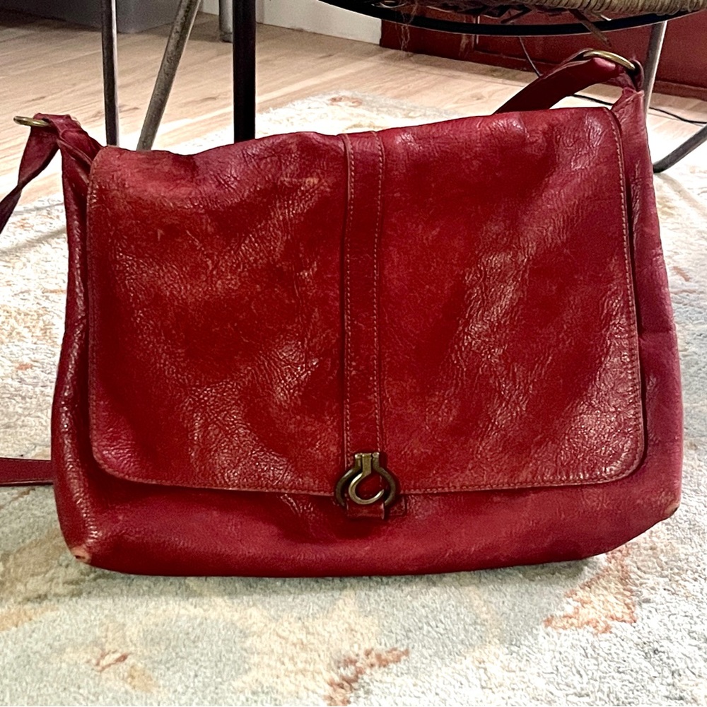 Ralph Lauren Red Leather Crossbody